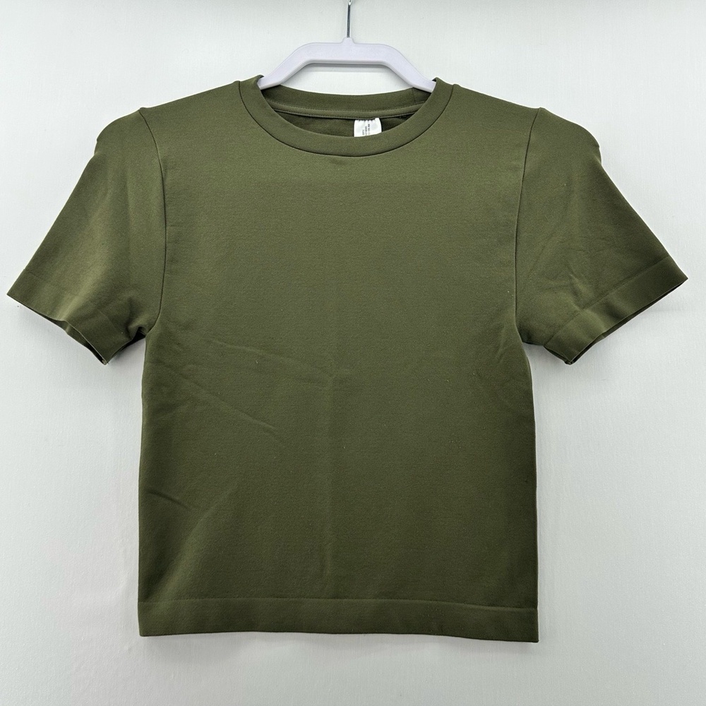 A New Day Women's Fitted Crew Neck Tee Olive‎ Green Small Pre-owned